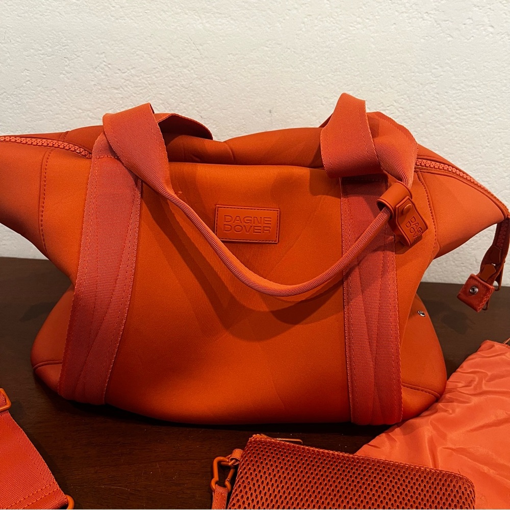 Dagne Dover Bright Orange Neoprene Tote